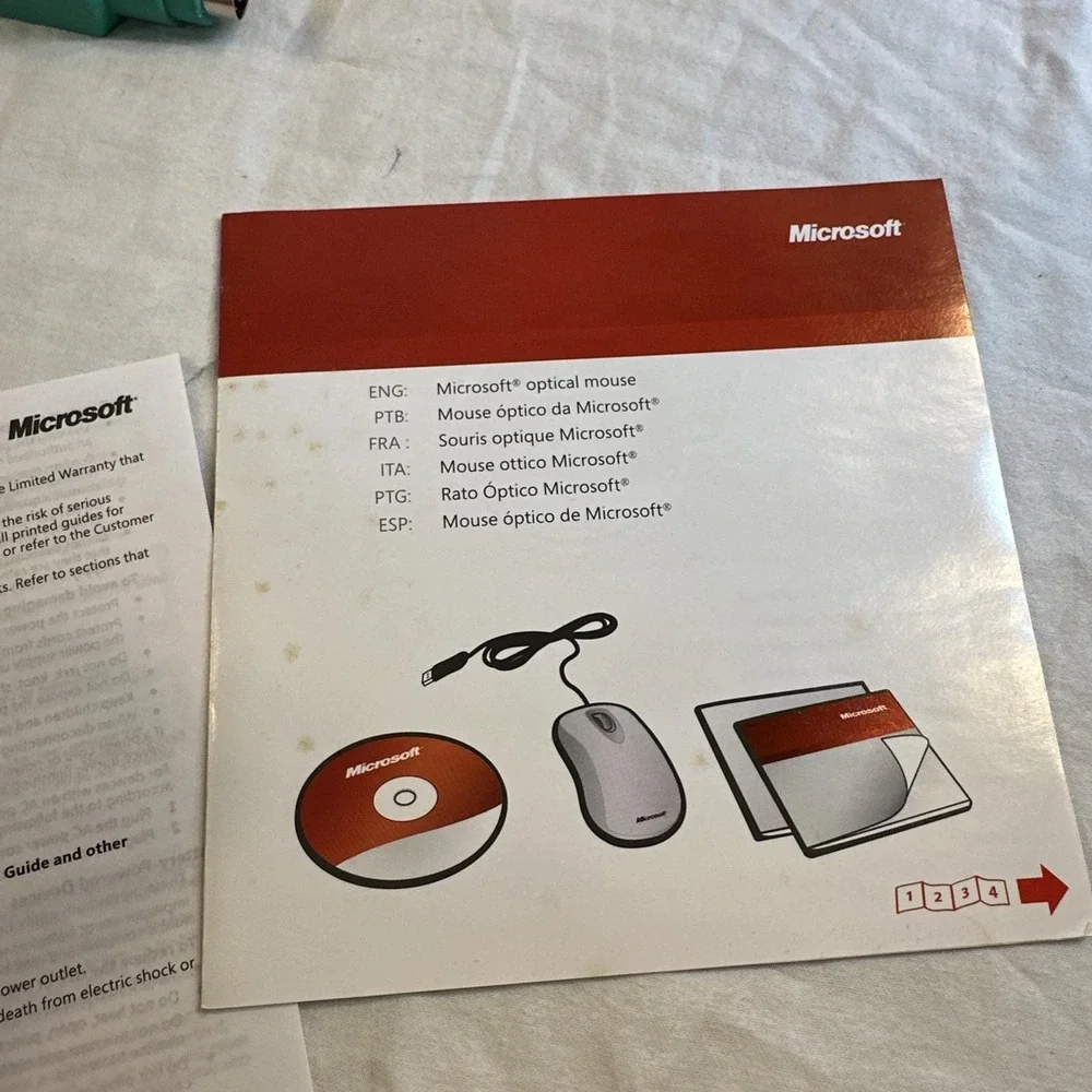 Vintage IBM Microsoft Wheel Mouse Optical Black D66-00069 Sealed Clamshell CIB